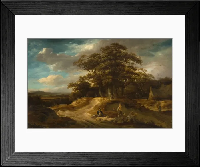 Framed Print : Travellers at the Edge of a Village, 1680. Creator: Roelof van Vries Framed Print : Travellers at the Edge of a Village, 1680. Creator: Roelof van Vries