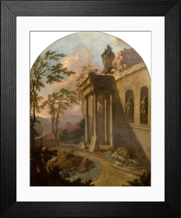Framed Print : Landscape With Ruin, 1725. Creator: School of Jacques Rousseau Framed Print : Landscape With Ruin, 1725. Creator: School of Jacques Rousseau