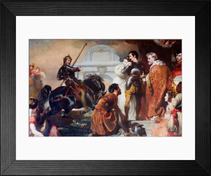 Framed Print : The Challenge Of Rodomont To Rogero, 1827. Creator: Henry Perronet Briggs Framed Print : The Challenge Of Rodomont To Rogero, 1827. Creator: Henry Perronet Briggs