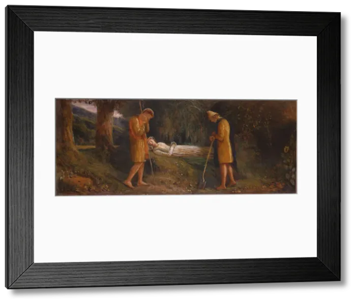 Framed Print : Imogen and the Shepherds 1860-1870. Creator: James Smetham Framed Print : Imogen and the Shepherds 1860-1870. Creator: James Smetham