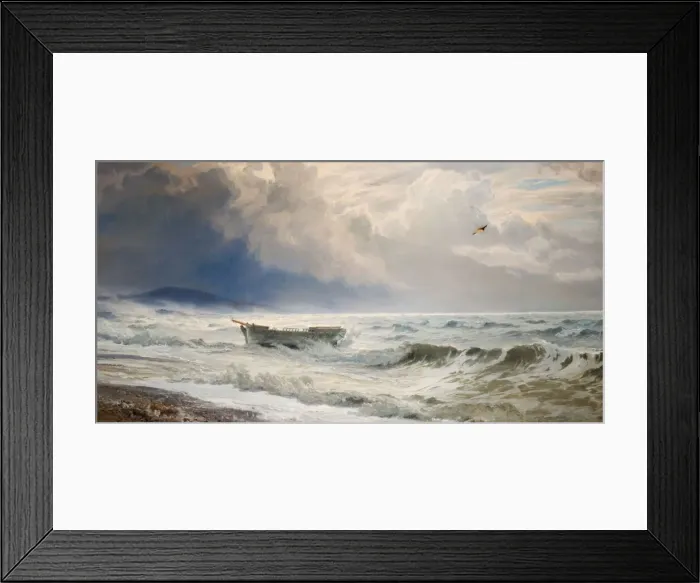 Framed Print : Rough Weather On The Coast, Cumberland, 1874. Creator: Henry Moore Framed Print : Rough Weather On The Coast, Cumberland, 1874. Creator: Henry Moore