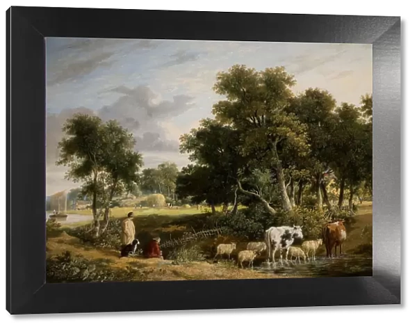 Landscape - Cattle Crossing A Stream, 1831. Creator: George Vincent