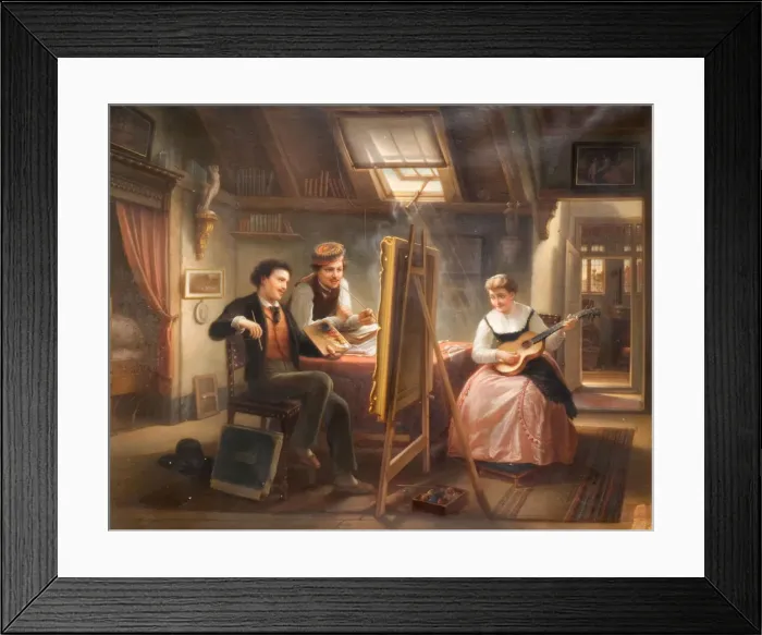 Framed Print : The Artists Studio, 1869. Creator: Jozef Cornelius Correns Framed Print : The Artists Studio, 1869. Creator: Jozef Cornelius Correns