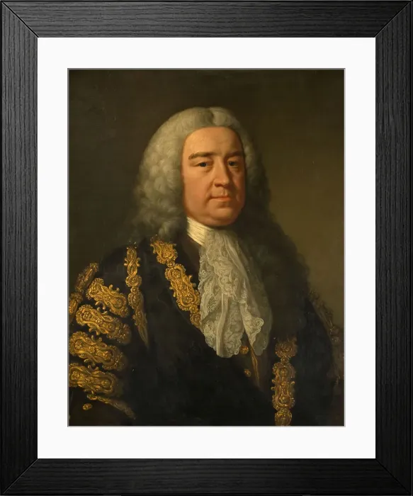 Framed Print : Portrait of The Rt. Hon. Henry Pelham ( 1694-1754). Creator: John Shackleton Framed Print : Portrait of The Rt. Hon. Henry Pelham ( 1694-1754). Creator: John Shackleton