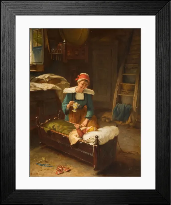 Framed Print : Interior with Mother and Child, 1911. Creator: Jonathon Pratt Framed Print : Interior with Mother and Child, 1911. Creator: Jonathon Pratt