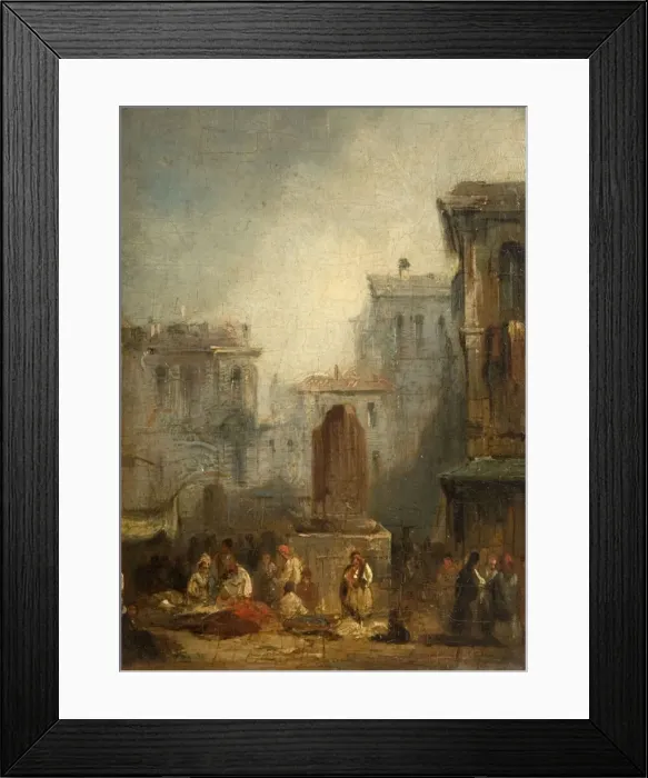 Framed Print : An Italian Town, 1822-28. Creator: Richard Parkes Bonington Framed Print : An Italian Town, 1822-28. Creator: Richard Parkes Bonington
