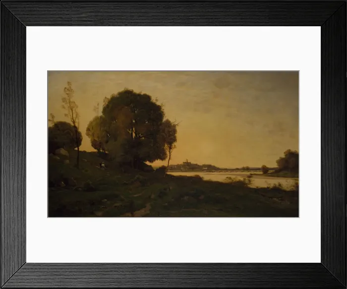 Framed Print : Le Pont De Nevers, 1861-1893. Creator: Henri-Joseph Harpignies Framed Print : Le Pont De Nevers, 1861-1893. Creator: Henri-Joseph Harpignies