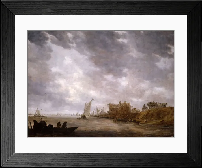 Framed Print : A River Scene, 1642. Creator: Jan van Goyen Framed Print : A River Scene, 1642. Creator: Jan van Goyen