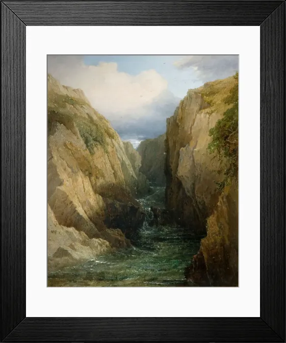Framed Print : Gorge And River In Ireland, 1860. Creator: Thomas Baker Framed Print : Gorge And River In Ireland, 1860. Creator: Thomas Baker