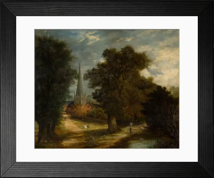 Framed Print : Aston Church and Village, [undated] Now Aston, Birmingham. Creator: Unknown