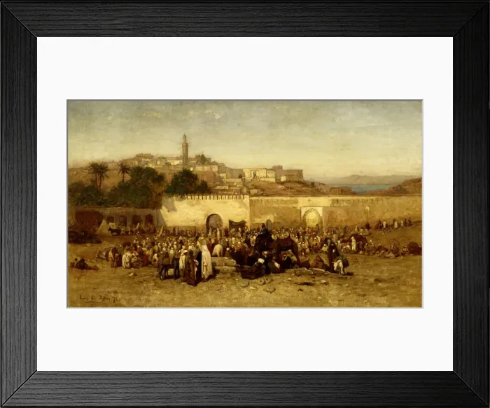 Framed Print : Market Day Outside the Walls of Tangiers, Morocco, 1873. Creator: Louis Comfort Tiffany Framed Print : Market Day Outside the Walls of Tangiers, Morocco, 1873. Creator: Louis Comfort Tiffany