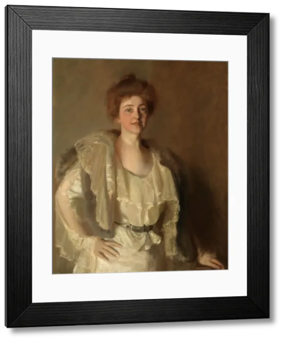 Framed Print : Alice Barney in Whites and Browns, 1898. Creator: Pierre Troubetzkoy