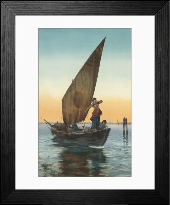 Framed Print : The Grand Canal, Venice, late 19th-early 20th century. Creator: Pietro Gabrini Framed Print : The Grand Canal, Venice, late 19th-early 20th century. Creator: Pietro Gabrini