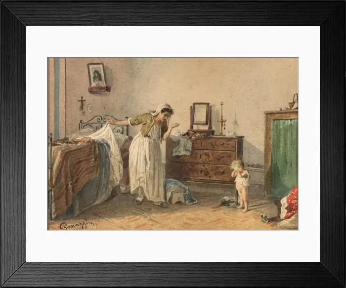 Framed Print : Reprimand, 19th century. Creator: Cesare Provaggi Framed Print : Reprimand, 19th century. Creator: Cesare Provaggi