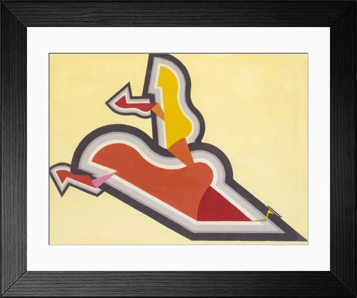 Framed Print : Study in Rhythm: Red and Gold, ca. 1934. Creator: Joseph Schillinger