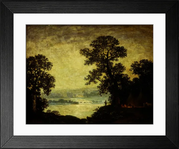Framed Print : Moonlight, Indian Encampment, 1885-1889. Creator: Ralph Blakelock Framed Print : Moonlight, Indian Encampment, 1885-1889. Creator: Ralph Blakelock