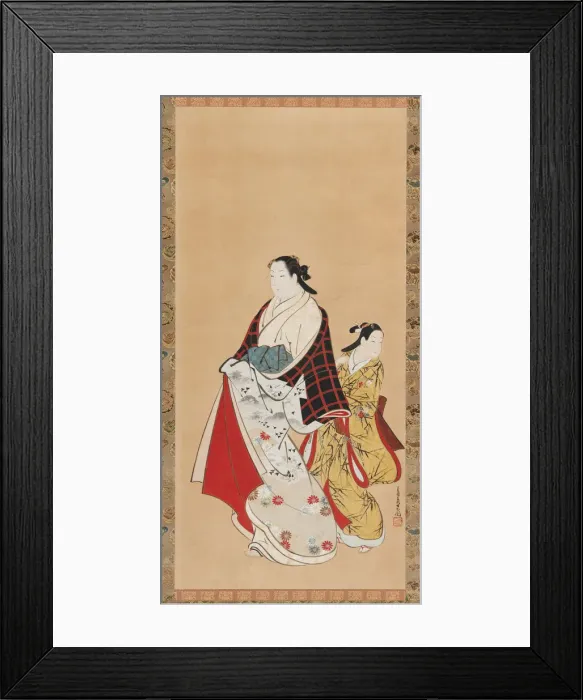 Framed Print : Yujo and her understudy (kamuro), 18th century. Creator: Miyagawa Choshun Framed Print : Yujo and her understudy (kamuro), 18th century. Creator: Miyagawa Choshun
