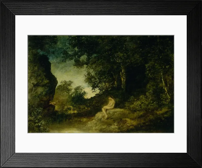 Framed Print : At Natures Mirror, ca. 1880. Creator: Ralph Blakelock Framed Print : At Natures Mirror, ca. 1880. Creator: Ralph Blakelock