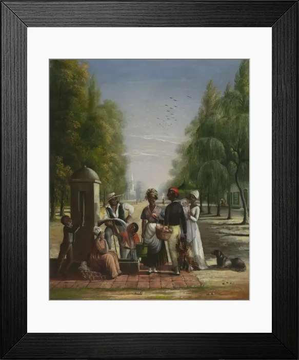 Framed Print : Servants at a Pump, ca. 1840. Creator: Nicolino Calyo Framed Print : Servants at a Pump, ca. 1840. Creator: Nicolino Calyo