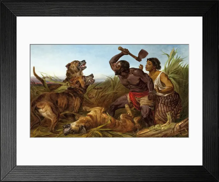 Framed Print : The Hunted Slaves, 1862. Creator: Richard Ansdell Framed Print : The Hunted Slaves, 1862. Creator: Richard Ansdell