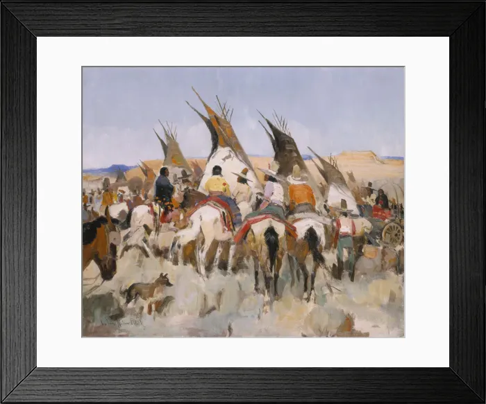 Framed Print : Ceremonial at Black Lake, 1938. Creator: LaVerne Nelson Black Framed Print : Ceremonial at Black Lake, 1938. Creator: LaVerne Nelson Black