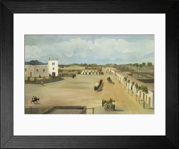 Framed Print : Old Mesilla Plaza, ca. 1885-1886. Creator: Leon Trousset Framed Print : Old Mesilla Plaza, ca. 1885-1886. Creator: Leon Trousset