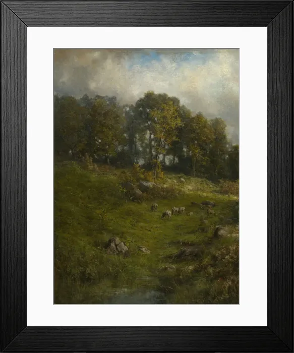 Framed Print : A Hillside Pasture, late 19th-early 20th century. Creator: Robert Crannell Minor Framed Print : A Hillside Pasture, late 19th-early 20th century. Creator: Robert Crannell Minor