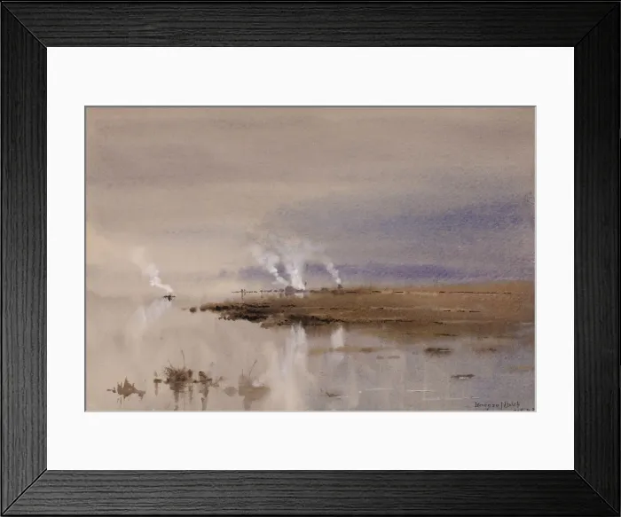 Framed Print : Sketch on the Potomac, 1883. Creator: Lorenzo J. Hatch Framed Print : Sketch on the Potomac, 1883. Creator: Lorenzo J. Hatch