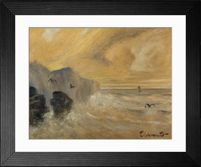 Framed Print : Rocky Seashore, late 19th-early 20th century. Creator: Louis Michel Eilshemius Framed Print : Rocky Seashore, late 19th-early 20th century. Creator: Louis Michel Eilshemius