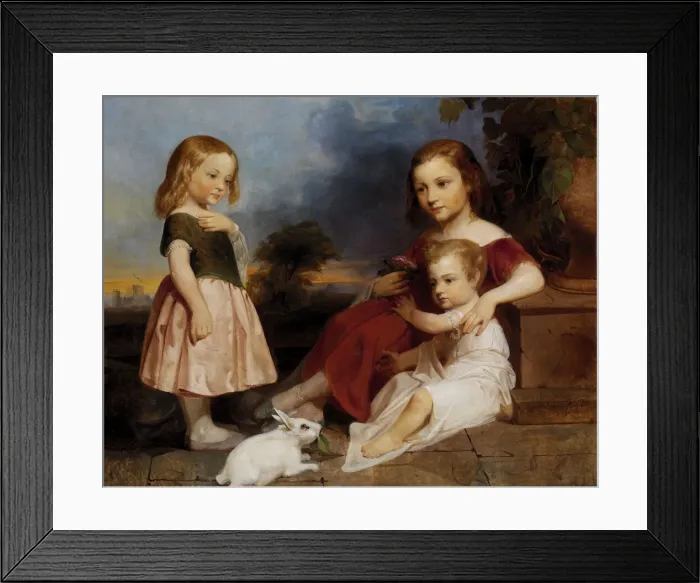 Framed Print : Portrait of the Downer Children, 1850. Creator: Peter Frederick Rothermel Framed Print : Portrait of the Downer Children, 1850. Creator: Peter Frederick Rothermel