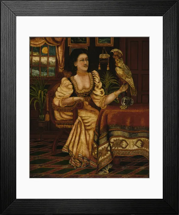Framed Print : Woman with Cockatoo, ca. 1895-1917. Creator: Peter Oliver Foss Framed Print : Woman with Cockatoo, ca. 1895-1917. Creator: Peter Oliver Foss