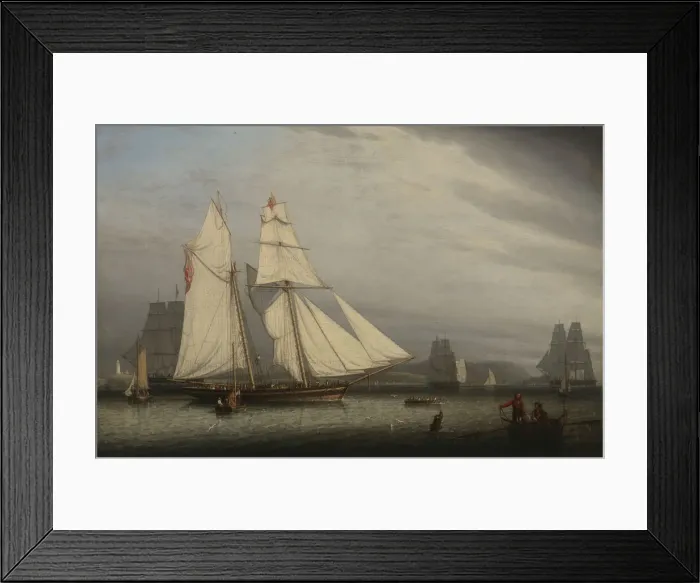 Framed Print : Harbor Scene, 1842. Creator: Robert Salmon Framed Print : Harbor Scene, 1842. Creator: Robert Salmon