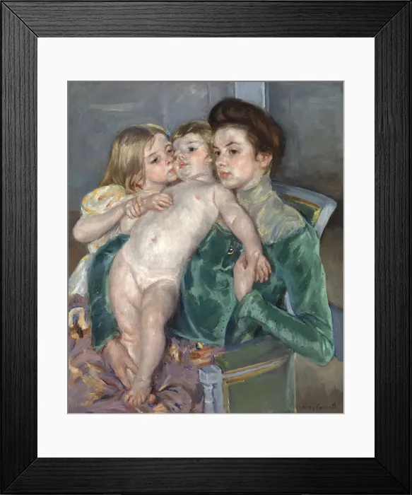 Framed Print : The Caress, 1902. Creator: Mary Cassatt