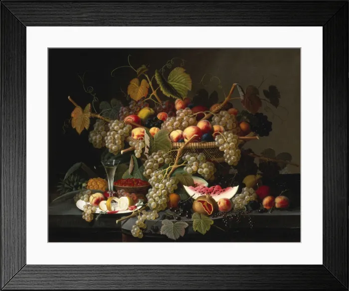 Framed Print : Still Life with Fruit, 1852. Creator: Severin Roesen Framed Print : Still Life with Fruit, 1852. Creator: Severin Roesen