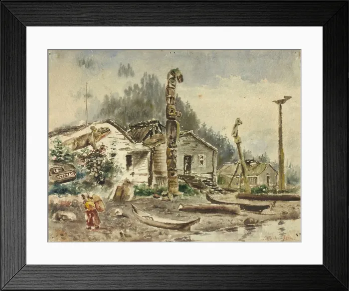 Framed Print : View of Wrangell, Alaska, in 1884. Creator: Theodore J. Richardson Framed Print : View of Wrangell, Alaska, in 1884. Creator: Theodore J. Richardson