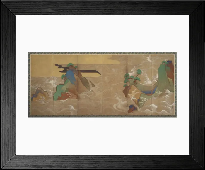 Framed Print : Waves at Matsushima, 17th century. Creator: Sotatsu Framed Print : Waves at Matsushima, 17th century. Creator: Sotatsu