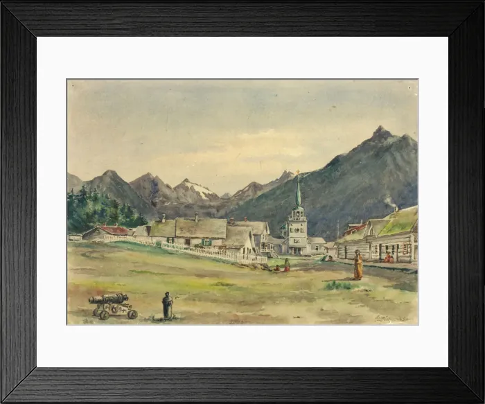 Framed Print : Lincoln Street, Sitka, 1887. Creator: Theodore J. Richardson Framed Print : Lincoln Street, Sitka, 1887. Creator: Theodore J. Richardson