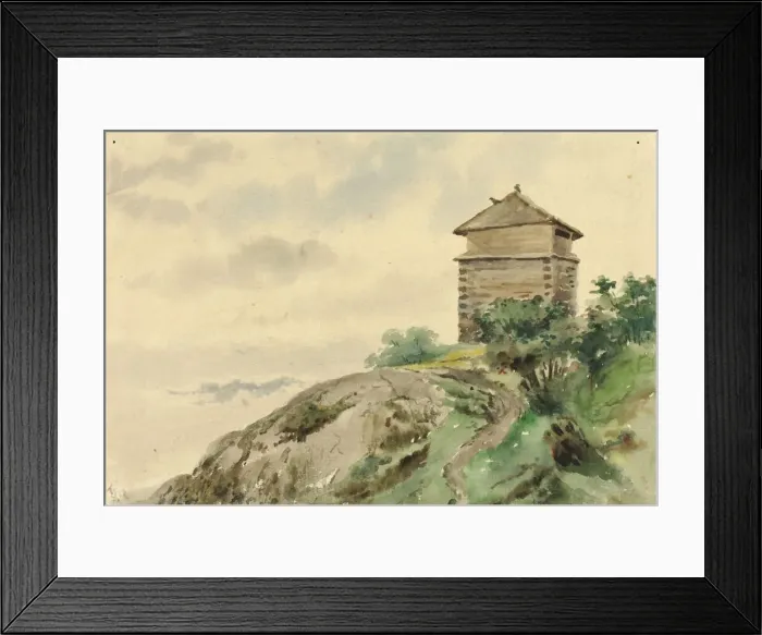 Framed Print : Block House, Alaska, 1887. Creator: Theodore J. Richardson Framed Print : Block House, Alaska, 1887. Creator: Theodore J. Richardson