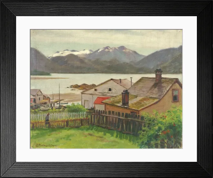 Framed Print : In the Old Quarter, Sitka, 1900. Creator: Theodore J. Richardson Framed Print : In the Old Quarter, Sitka, 1900. Creator: Theodore J. Richardson