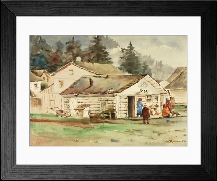 Framed Print : The Three Crows Market, Sitka, 1889. Creator: Theodore J. Richardson Framed Print : The Three Crows Market, Sitka, 1889. Creator: Theodore J. Richardson