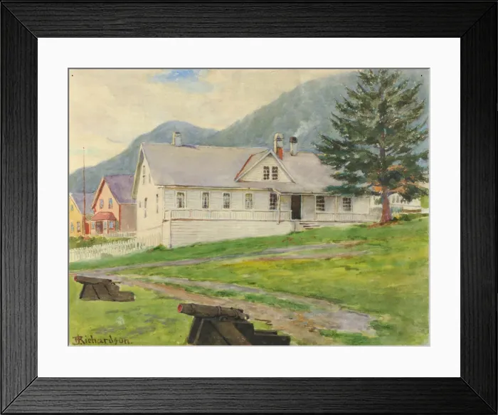Framed Print : Former Governors House, Sitka, 1905. Creator: Theodore J. Richardson Framed Print : Former Governors House, Sitka, 1905. Creator: Theodore J. Richardson
