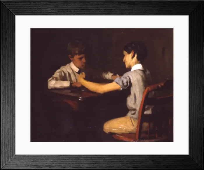 Framed Print : Checker Players, ca. 1895. Creator: Thomas Pollock Anshutz Framed Print : Checker Players, ca. 1895. Creator: Thomas Pollock Anshutz