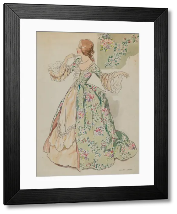 Framed Print : Ladys Costume, c. 1936. Creator: Lillian Causey Framed Print : Ladys Costume, c. 1936. Creator: Lillian Causey