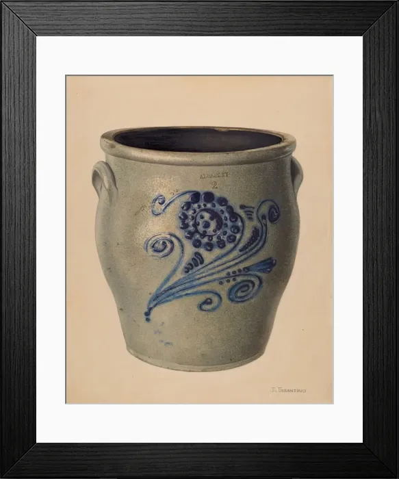 Framed Print : Two Gallon Crock, c. 1938. Creator: John Tarantino Framed Print : Two Gallon Crock, c. 1938. Creator: John Tarantino
