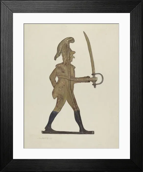 Framed Print : Weather Vane - Count Casimir Pulaski, c. 1940. Creator: Elmer K Kottcamp Framed Print : Weather Vane - Count Casimir Pulaski, c. 1940. Creator: Elmer K Kottcamp
