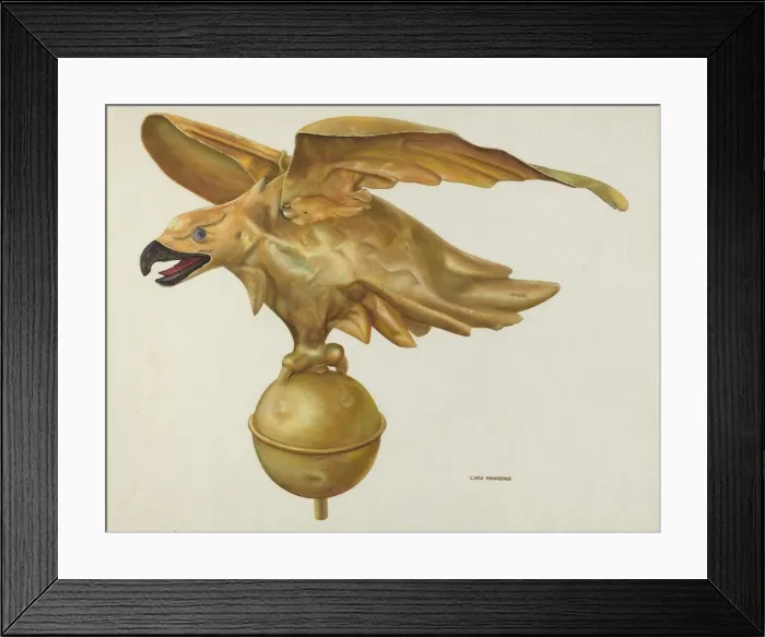 Framed Print : Eagle Weather Vane, 1935 / 1942. Creator: Chris Makrenos Framed Print : Eagle Weather Vane, 1935 / 1942. Creator: Chris Makrenos