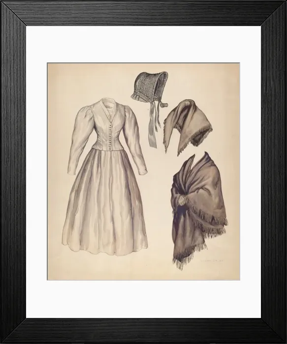Framed Print : Dress, c. 1937. Creator: Lillian Causey Framed Print : Dress, c. 1937. Creator: Lillian Causey
