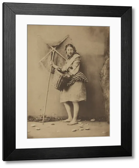 Framed Print : A Shrimp Fisher Girl, c. 1854. Creator: Jacques Antoine Moulin Framed Print : A Shrimp Fisher Girl, c. 1854. Creator: Jacques Antoine Moulin