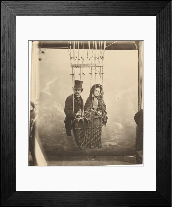 Framed Print : Self-Portrait with Wife Ernestine in a Balloon Gondola, c. 1865, printed c. 1890 Framed Print : Self-Portrait with Wife Ernestine in a Balloon Gondola, c. 1865, printed c. 1890