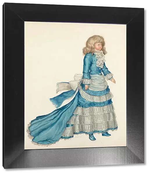 Doll in Blue Dress, 1935  /  1942. Creator: Lillian Causey